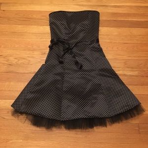 Jessica McClintock Strapless Polka Dot Dress